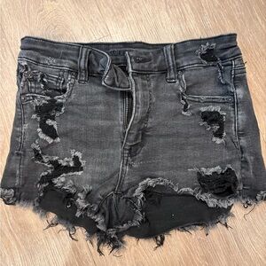 American Eagle Outfitters Charcoal Distressed Jean Shorts